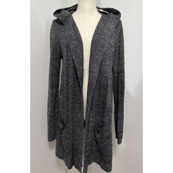 NWT Barefoot Dreams M Cozychic Lite Resort Cardi Hooded Open Cardigan Heathered - Picture 2 of 4